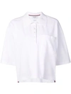 THOM BROWNE PIQUÉ COTTON OVERSIZED POCKET POLO