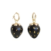 POPORCELAIN GOLDEN BLACK PORCELAIN STRAWBERRY EARRINGS