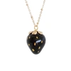 POPORCELAIN GOLDEN BLACK PORCELAIN STRAWBERRY NECKLACE