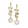 Poporcelain Porcelain Moonlight Rose And Triple Leaves Clip-on Earrings In Clip-on