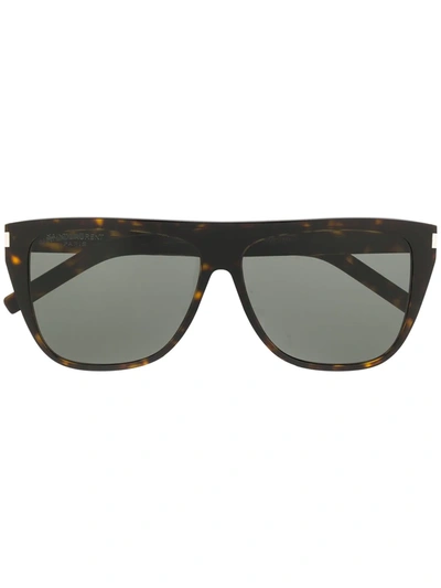 Saint Laurent New Wave Sunglasses In Brown