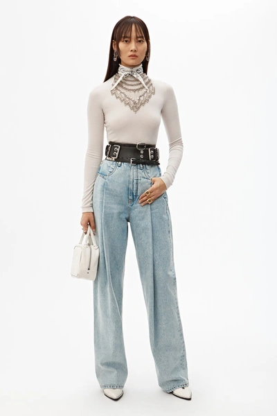 Alexander Wang Brace Pleated Jeans In Pebble Bleach | ModeSens