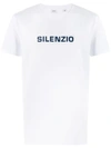 Aspesi White Cotton T-shirt With Silenzio Print In White