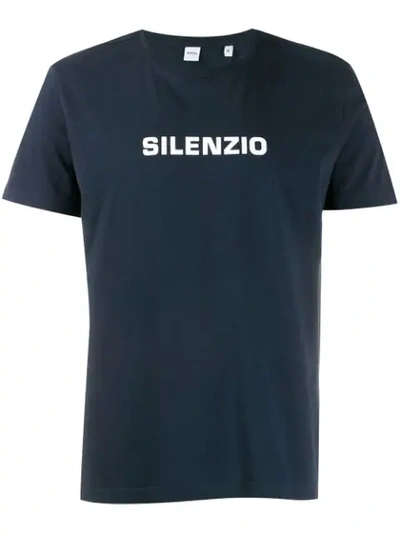Aspesi Silenzio Print Relaxed-fit T-shirt In Dark Blue