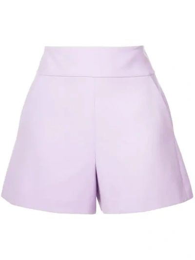 Alice And Olivia Donald High Waist Flared Shorts In Lilac