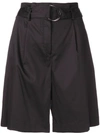 BARBA BARBA RELAXED BELTED YACHT SHORTS - BLACK