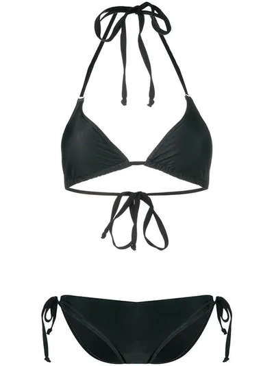 Ashley Williams Triangle Halterneck Bikini In Black