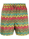 MISSONI MISSONI ZIGZAG-PRINT SWIM SHORTS - GREEN