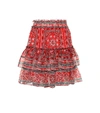 ISABEL MARANT ERINE PRINTED SILK MINISKIRT,P00377262