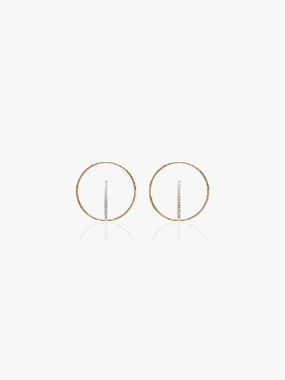 Charlotte Chesnais Saturn Hoop Earrings In Yellow White Gold
