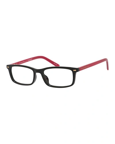 Kate Spade Jodie 2 Two-tone Rectangle Readers In Black/pink