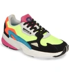 Adidas Originals Falcon Fluorescent Running Sneakers In Hi-res Yellow/ Core Black