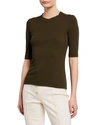 ROSETTA GETTY 1/2-SLEEVE FITTED T-SHIRT,PROD220290079
