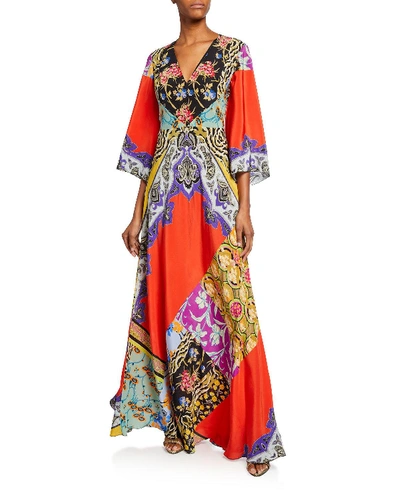 Etro Printed Silk Crepe De Chine Maxi Dress