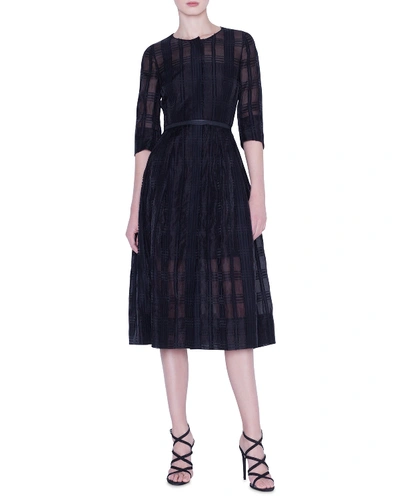 Akris Organza Check Dress In Black