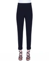 Akris Chris Cuffed Crepe Ankle Pants In Black