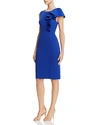 Eliza J Asymmetric Draped Ruffle Sheath Dress In Cobalt