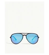 Ray Ban Ray-ban Unisex Polarized Mirrored Brow Bar Aviator Sunglasses, 58mm