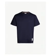 THOM BROWNE STRIPE-TRIMMED COTTON-JERSEY T-SHIRT