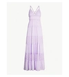 ALICE AND OLIVIA AMENA LACE-PANELLED WOVEN MAXI DRESS