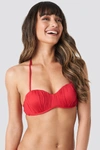 TRENDYOL Ruffled Bikini Top Red