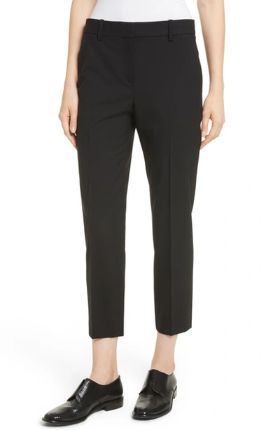 Theory Treeca Skinny-leg Cropped Classic Suiting Trousers In Black