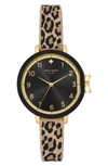 Kate Spade Park Row Quartz Black Dial Ladies Watch Ksw1485 In Leopard/ Black/ Gold