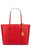TORY BURCH PERRY LEATHER 13-INCH LAPTOP TOTE - RED,53245