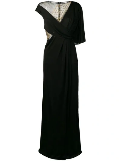 Versace Collection Wrap Style Evening Dress - 黑色 In Black