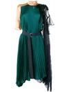 SACAI SACAI ASYMMETRIC DRESS - GREEN