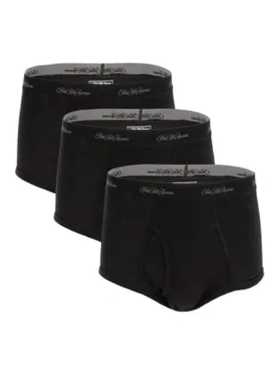 Saks Fifth Avenue 3-pack Logo Cotton Boxer Briefs In Black