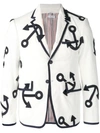 THOM BROWNE EMBROIDERED ANCHOR CORDUROY SPORT COAT