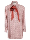 GUCCI PATTERNED PUSSY-BOW SHIRT,10920782