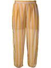 MES DEMOISELLES CROPPED STRIPED TROUSERS