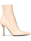 TABITHA SIMMONS TABITHA SIMMONS LACE-UP BOOTIES - 粉色