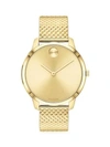 MOVADO BOLD Light Yellow Gold Ion-Plated Stainless Steel Mesh Bracelet Watch