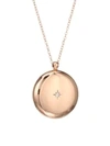 ASTLEY CLARKE Large 18K Goldplated, Sterling Silver & White Sapphire Rose Locket Necklace