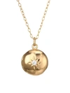 ASTLEY CLARKE Mini 18K Goldplated, Sterling Silver & White Sapphire Rose Locket Pendant Necklace