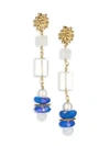 AKOLA Vila McClain Gemstone & Glass Goldtone Drop Earrings