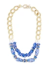 AKOLA Vila Lydia Two-Strand Blue Glass Goldtone Necklace