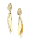 AKOLA VILA ELORY BLONDE HORN & GOLDTONE ORGANIC OVERLAY DROP EARRINGS