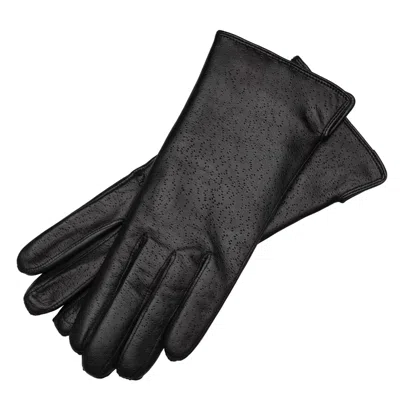 1861 GLOVE MANUFACTORY ASSIS - WOMEN'S PERFORATED LEATHER GLOVES IN BLACK