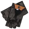 1861 Glove Manufactory Black / Brown Rome Spring -  Men's Fingerless Driving Gloves In Black And Brown In Black/brown
