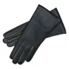 1861 Glove Manufactory Black / Green Barlette - Women's Nappa Touch Leather Gloves In Black And Verde In Black/green