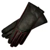 1861 Glove Manufactory Black / Red Foligno - Women's Leather Gloves In Black With Red Stitch In Black/red