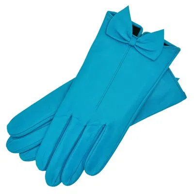 1861 Glove Manufactory Blue Avellino - Women's Leather Gloves In Azzuro Nappa Leather