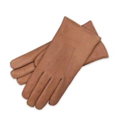 1861 Glove Manufactory Brown Benevento - Handmade Deerskin Men's Gloves In Coco