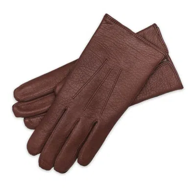 1861 Glove Manufactory Brown Benevento - Handmade Deerskin Men's Gloves In Taupe