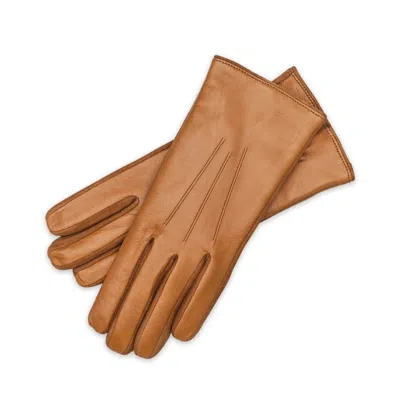 1861 Glove Manufactory Brown Hand Made Women's Gloves - Nappa & Suede In Camel