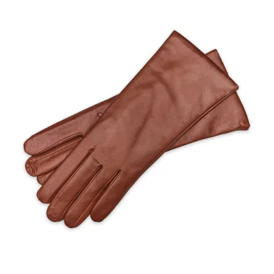 1861 Glove Manufactory Brown Marsala - Women's Minimalist Leather Gloves In Tabacco